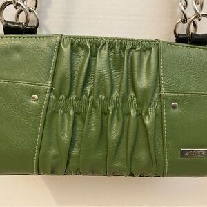 Miche classic black base, silver chain handles, with 5 shells